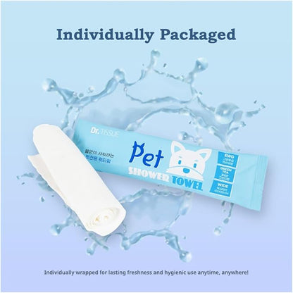 Extra Large Size - 20.5" x 12.6" Pet Wipes | Individually Packaged | Paw Wipes | Hypoallergenic | Grooming | Bathing | Green Tea Scented Deodorizing | Tear Stain | All Purpose Bath Wipes | 10 Counts