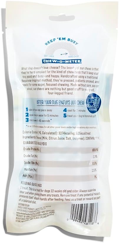 Whole Paws, Himalayan Yaky Dog Chew, Lactose & Grain Free, X-Large (For Dogs 70 lbs & Under), 5.5 Ounce