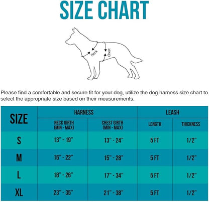 Dog Harness and Leash Duo, No Pull Vest Harness with 5 Ft Leash, Soft padded Vest, No-Choke Oxford Pet Harness, Easy Control Handle and Adjustable Pet Harness (Rose Red, Medium)