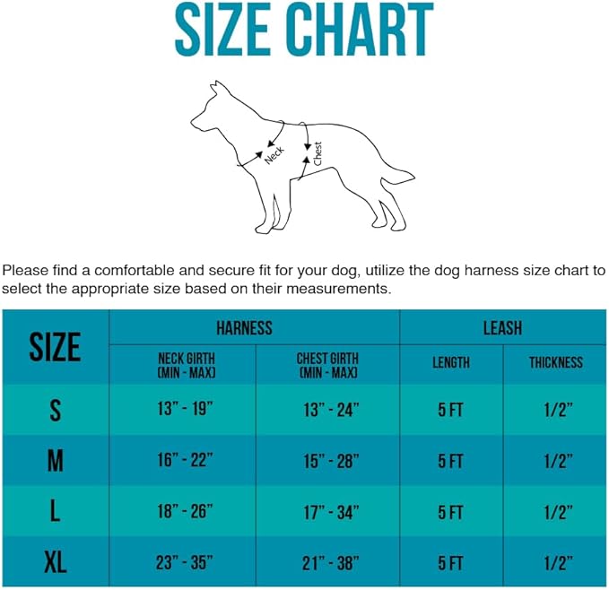 Dog Harness and Leash Duo, No Pull Vest Harness with 5 Ft Leash, Soft padded Vest, No-Choke Oxford Pet Harness, Easy Control Handle and Adjustable Pet Harness (Rose Red, Large)