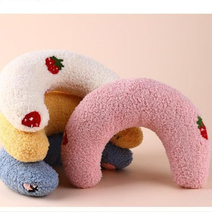 T'CHAQUE Dog Pillow Bed, Cat Calming Pillow, Dog Neck Pillow for Joint Relief Sleeping, Ultra Soft Half Donut Cuddler, Pillow Pet for Upper Spine Support, Doggy/Kitten Pillow Training Toy