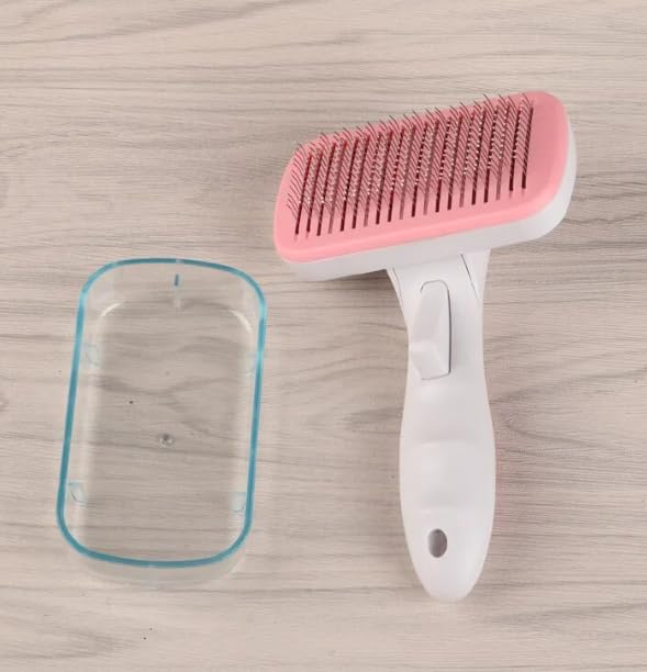 Pet Grooming Comb Professional Cat Care Stainless Steel Slicker Hair Tick Remover Grooming Dog Brush Pet Comb (Pink)