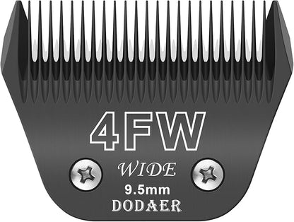 4FW Wide Blades for Dog Grooming,Compatible with Andis,Oster A5,Wahl km10 Clippers,Cutting Length 3/8",(Black)