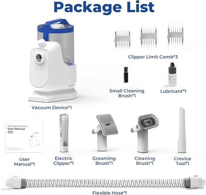 Dog Grooming Kit with Vacuum Clippers: Dog Vacuum for Shedding Grooming with Pet Hair Trimmer - 3L Pet Grooming Vacuum for Dogs Low Noise