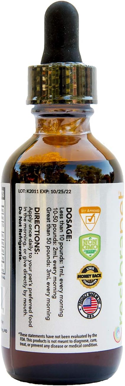 RestoraPet 1-Pack Dog & Cat Bacon Liquid Multivitamin | Dog Arthritis Pain Relief | Hip & Joint Vitamins for Dogs - Anti Inflammatory Supplement for Dogs & Cats | Organic & Non-GMO, Vet Approved