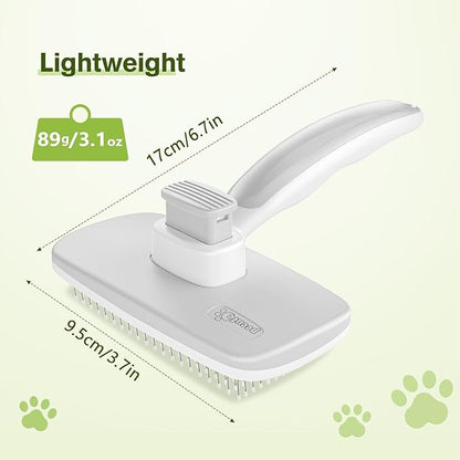 Pecute Self-Cleaning Slicker Brush for Dogs, Cats, Lightweight Dog Brush for Shedding Massaging Grooming, Cat Brush Gently Removes Loose Fur Undercoat for Small Dogs Cats Rabbits of All Hair Types
