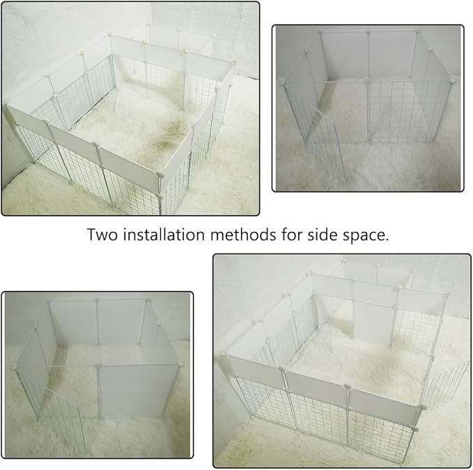 Dog Playpen Indoor with Door, 18 Panel DIY Puppy Play Pen Portable Metal Wire Yard Fence Small Animal Exercise Cage for Small-Sized Dog,Puppy, Rabbit, Guinea Pigs, Turtle,Ferret.