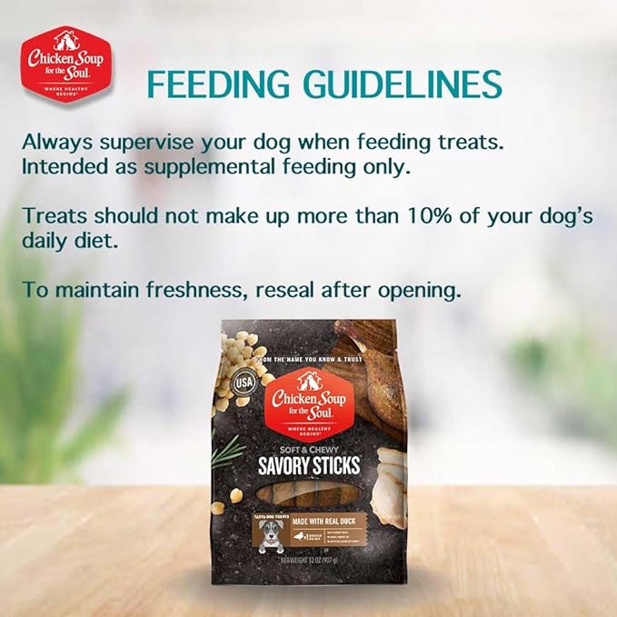Chicken Soup for the Soul Savory Sticks Dog Treats, Duck, 32 Ounce Bag | Soy, Corn & Wheat Free, No Artificial Flavors or Preservatives