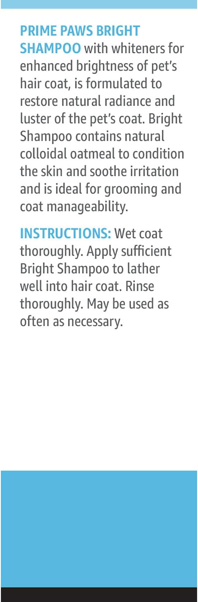 Bright Shampoo for Dogs & Cats - Oatmeal Dog Shampoo Helps Brighten Light or White Fur - Whitening Cat Shampoo Soothes Itching - Pina Colada Scent - 12 oz