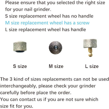 2 Pack Dog Nail Grinder Wheel Replacements, Painless & Safe Diamond Tip Filling Head Replacements Dog Nail Grinder for Casifor (M)