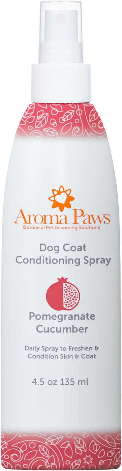 Scented Dog Coat Spray  Cleansing, Conditioning, Moisturizing  Toxin Free, Healthy Ingredients  Aromatic Grooming Puppy Spray  Loosens Knots, Tangles  4.5 Oz., Pomegranate Cucumber