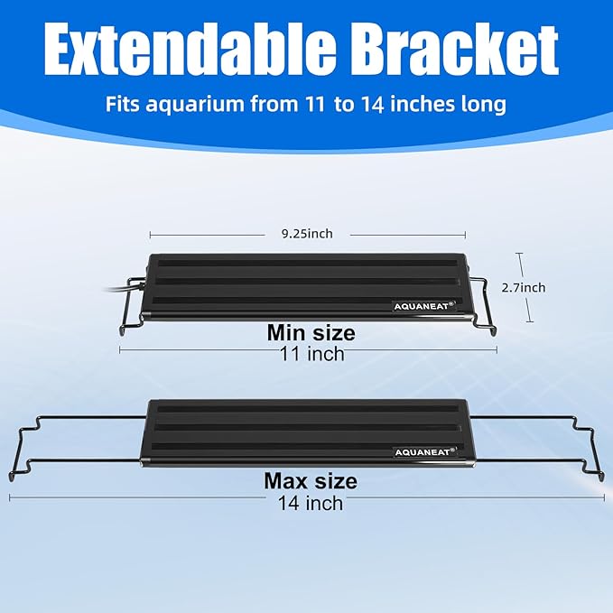 AQUANEAT LED Aquarium Light for 12 Inch Fish Tank, Auto On Off with Timer, Full Spectrum, Adjustable Brightness, Daylight Moonlight Mode, for Fresh Water Low-to-Mid Light Plants