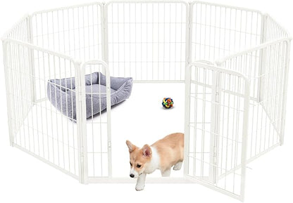 FXW Homeplus Dog Playpen for Indoor Use - Stress-Free and Safe Play, Heavy Duty 24 Inch 8 Panels Dog Pen for Puppies and Small Dogs, White_atented
