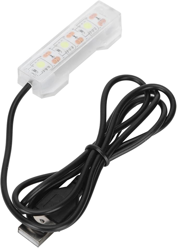 Soft LED Aquarium Plant Light, 5V 0.6W USB 2.0 Mini Aquarium Lamp, LED Desktop Fish Tank Light with 3.28ft Cable, White Lighting Small Water Plant Light for Plant Grow
