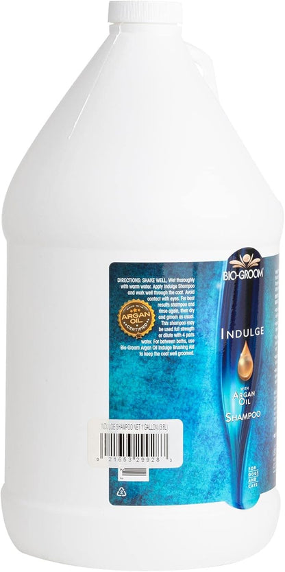 Bio-Groom Indulge Argan Oil Dog Shampoo – Deshedding Dog Bathing Supplies, Puppy Wash, Cat & Dog Grooming Supplies for Sensitive Skin, Cruelty-Free, Made in USA, Dog Products – 1 Gallon
