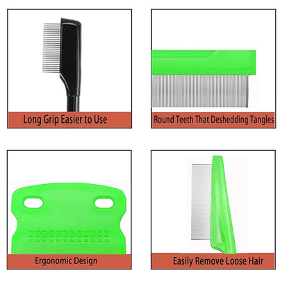 5 Pieces Tear Stain Remover and Grooming Combs - Pet Lice Comb Removes Fleas, Eggs, Dandruff, Hair Stains, Crust, and Mucus for Small Pets