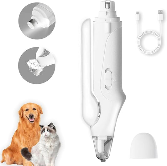 2-in-1 Cat Nail Clippers & Dog Nail Clippers Trimmers for Large Medium Small Dogs Cats Claw Trimmer Quick Sensor and Safety Guard USB Rechargeable with 2 LED Lights Dogs Nail Trimmer