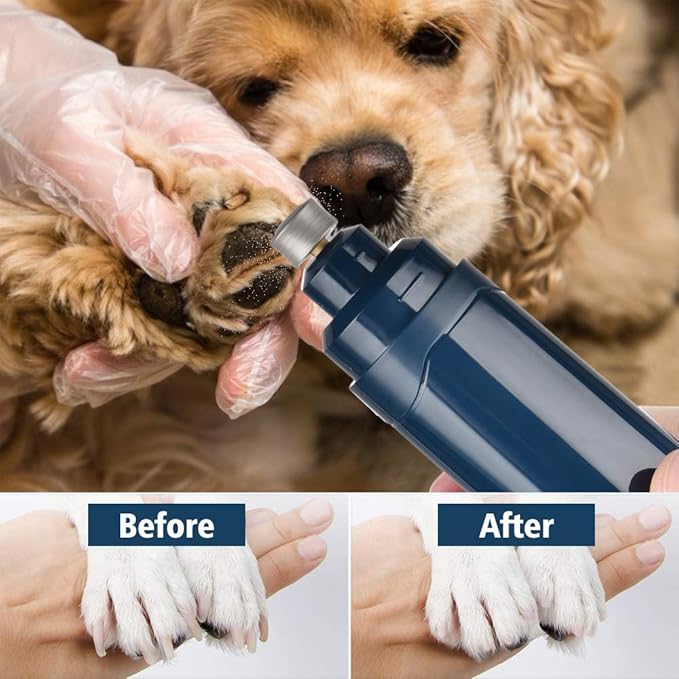 Dog Nail Grinder Upgraded - Professional 2-Speed Electric Rechargeable Pet Nail Trimmer Painless Paws Grooming & Smoothing for Small Medium Large Dogs & Cats