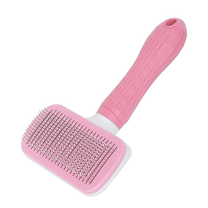 Dog Brush & Cat Brush, Easy Self Cleaning, Slicker Pet Brush, Pet Grooming Tool, Removes Undercoat, Shedding, Mats, and Tangled Hair, For Short to Long Fur Hair Dog & Cat - AC2 (Pink)