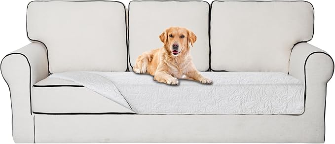 Easy-Going Waterproof Dog Bed Cover Reversible Leak Proof Pet Blanket Replacement Mat for Furniture Washable Couch Cover Sofa Cover for Dogs Cat(30x70 Inch, White/White)