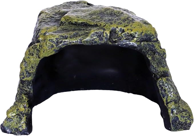 Rock Hide Cave for Reptiles, Amphibians Rock Den - Terrarium & Aquarium Decor, Great for Bearded Dragons,Lizards,Snakes,Turtles,Geckos,Frogs,Small Animals - Large Size