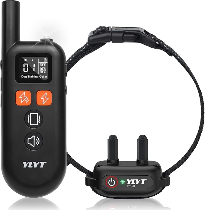 Dog Training E-Collar, 4 Modes: Beeping, Vibrating, Safe Stimulating, Boost Stimulating, Remote Control Range 1/2 Mile, Rechargeable, (15-120lbs), Waterproof IPX7, Security Lock