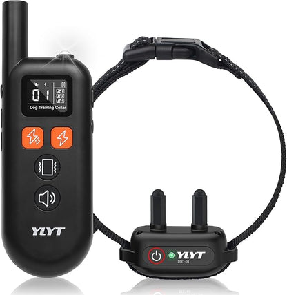 Dog Training E-Collar, 4 Modes: Beeping, Vibrating, Safe Stimulating, Boost Stimulating, Remote Control Range 1/2 Mile, Rechargeable, (15-120lbs), Waterproof IPX7, Security Lock