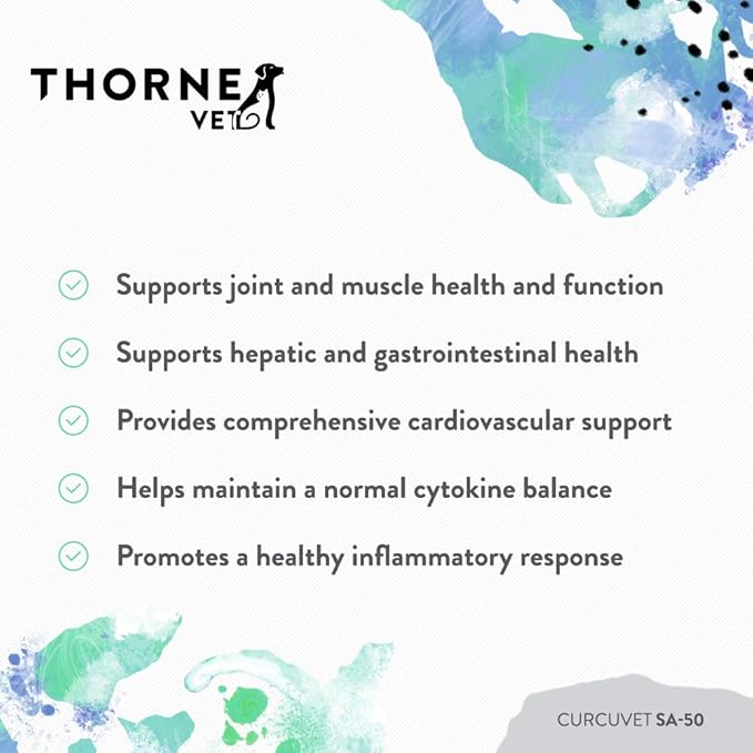 ThorneVet CurcuVET-SA50 – Joint, Muscle, Liver & GI Support for Small Dogs & Cats, 90 Soft Chews
