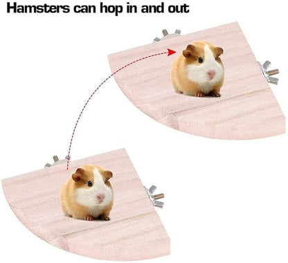 3 Pcs Birdcage Perches Parrot Cage Perch Wooden Platform Stand Bird Perch Stand Toy Hamster Springboard Chinchilla Cage Corner Shelf Laddered Natural Wood Branches Exercise Toy for Parakeets Hedgehog