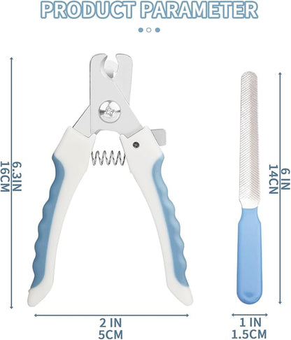 Cat & Dog Nail Clippers with Safety Guard 2Pcs, Professional Pet Nail Clippers for Cats, Kitten Nail Clipper, Cat Claw Clippers,Sharp and Safe,Cat Claw Trimmer Includes Nail File Blue