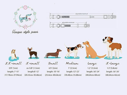 Unique Style Paws Valentine's Day Dog Collar with Bow Colorful Heart Love Dog Collars for Small Medium Large Dog New (XL, Black Flower)