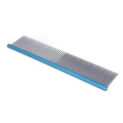 Greyhound Comb For Dogs, Metal Comb For Dogs Metal Dog Comb Cat Comb For Removing and Knots Dog Combs with Rounded Ends Grooming Tool For Long Short Haired Dog (Blue