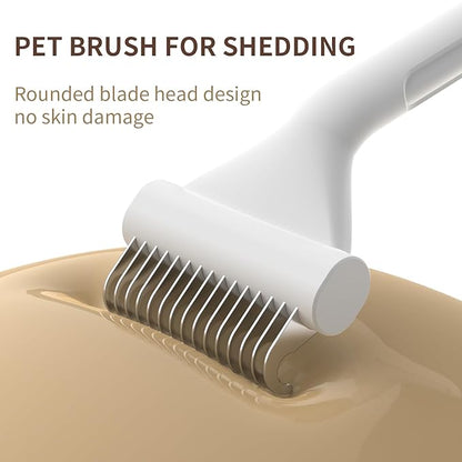 Dog Brush for Shedding cat deshedding grooming supplies for indoor short long hair pet dematting undercoat rake for brish poodle remove matted fur slicker best comb tool cepillo para perros. (White)