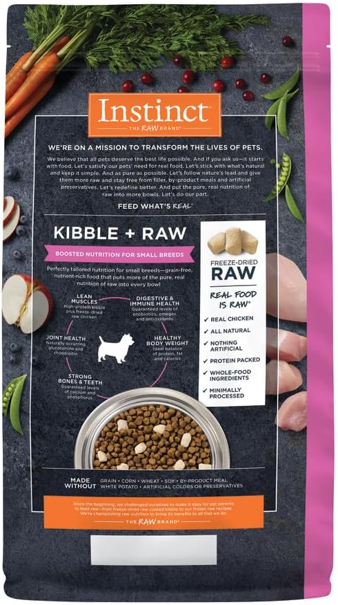 Instinct Raw Boost Small Breed, Natural Dry Dog Food with Freeze Dried Pieces, High Protein, Grain Free Recipe - Real Chicken, 3.5 lb. Bag
