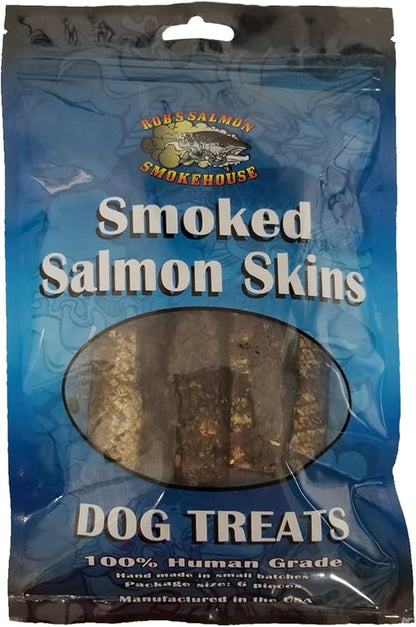 Smoked Salmon Skin Dog Treats - All Natural - Single Ingredient