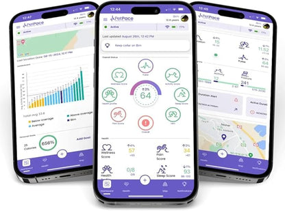 AI Health Monitor & GPS Tracker for Dogs | Track Heart Rate, Pain, Anxiety & Stress | Vet Backed, Near Real-Time Alerts & Monitoring | Subscription Required | PetPace Smart Collar 2.0 (Medium)