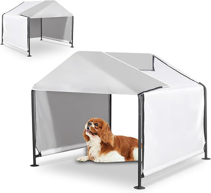 Dog Shade Shelter Outdoor Dog House with Upgraded Door Weatherproof Dog Tent for Large Medium Small Dogs, Cats, Small Animals
