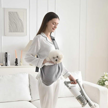 Dog & Cat Carrier Sling, Adjustable Soft Padded Shoulder Puppy Carrier, Hands-Free Dog Carrier Bag with Double Safety Buckles Premium Material for Outdoor Travel (Light Gray, L)