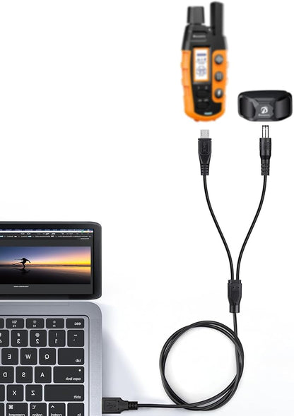 2-Pack Charger Cord for Bousnic Dog Shock Collar RS2A and RS2B, 2-in-1 Training Collar USB Charging Cable