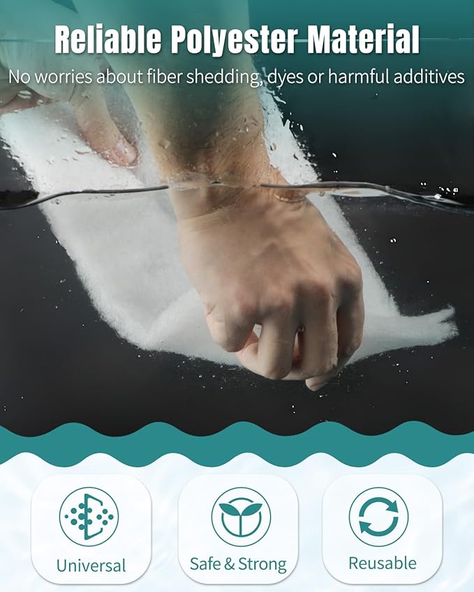 Pawfly Aquarium Filter Floss Roll for Fish Tank Filters 71 x 12 Inch White Cuttable Aquarium Filter Pad 1 Inch Thick High Density Filter Media Roll for Freshwater Saltwater Fish Tanks & Small Ponds