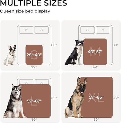 Luciphia Waterproof Dog Cat Blanket Fluffy Thick Fleece Pet Blanket,Washable Double Sided Sherpa Calming Blankets Flower Print Blankets for Medium Large Dogs Cats(Khaki,67x57 inches)