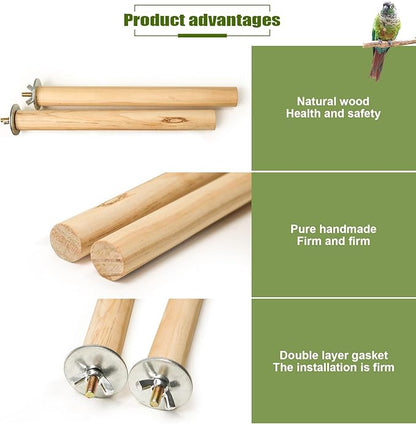 2 Pack Bird Perch Platform, Parrot Stand Sector Playground Wood Perch Stand Toy Cage Accessories Exercise Toy for Parakeet Conure Cockatiel Budgie Gerbil Rat Mouse Chinchilla Hamster(Set 3)