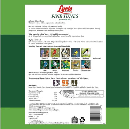 Lyric Fine Tunes Wild Bird Seed - No Waste Bird Food Mix - Attracts Bluebirds, Finches, Chickadees & More - 5 lb bag