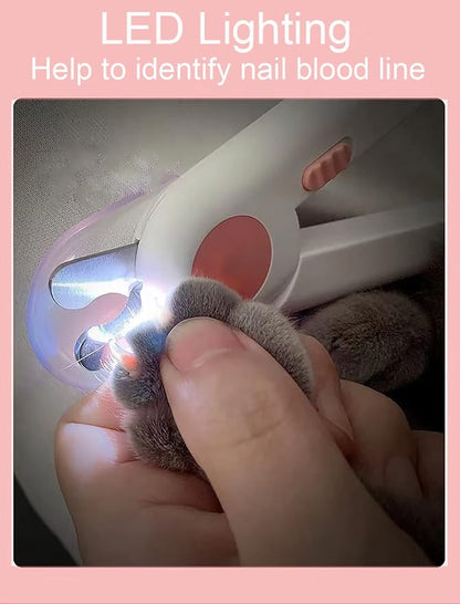 Dogs Nail Clipper Trimmer with LED light Grooming Tools for Pets 1#pink