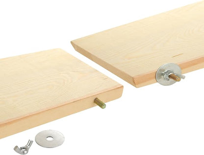 4 Pack Bird Perch Stand 12.4×5.3 Inch Parrot Wood Platform Rectangle Wood Perch Stand Board Shelf for Parrots Birds Budgie Parakeet Cockatiel Hamster Chinchilla Gerbil