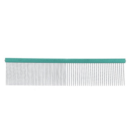 Greyhound Comb For Dogs, Metal Dog Comb Dog Combs with Rounded Ends Dog Comb Cat Comb For Removing and Knots Grooming Tool For Long Short Haired Dog (Green 13cm/5.1in)