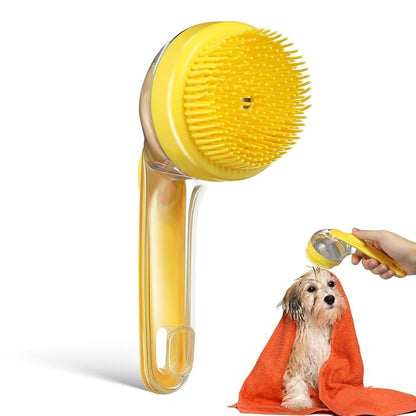 Sosoport Dog Bath Brush Cat Brush Dog Shower Brush Cat Massage Brush Pet Grooming Brush Dog Scrubber Brush With Soap Dispenser