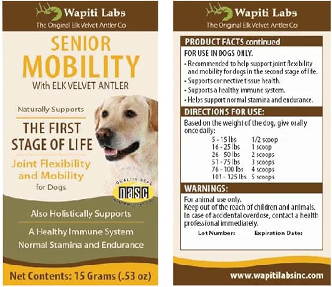 Dog Senior Mobility Formula, 15gm