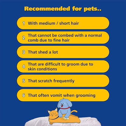 Cat Dog Brush - Pet Grooming Self Cleaning Deshedding Brush, Only Remove Loose Fur While Massaging - Anxiety Calming