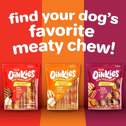 Hartz Oinkies Chew Bones with Real Chicken Breast, Rawhide Free Dog Treats, Highly Digestible Dog Chews, 25 Count